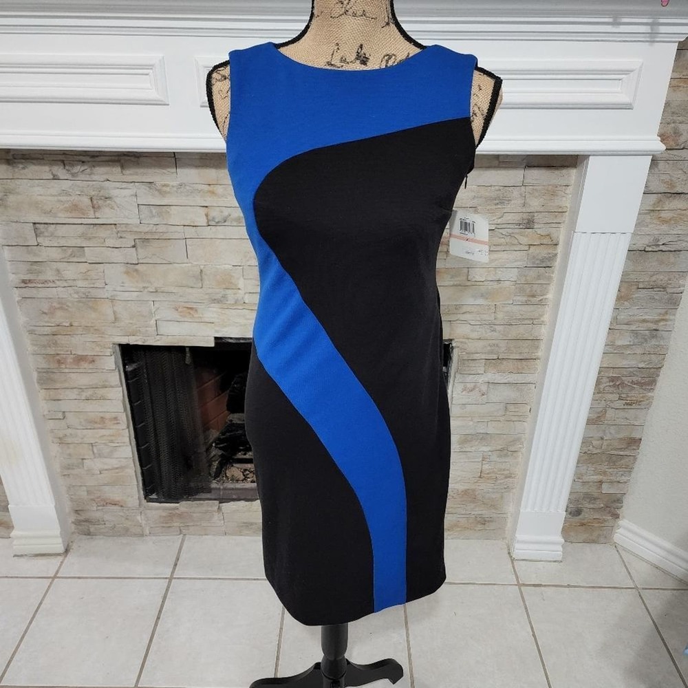 𝅺Donna Morgan colorblock stretch sheath‎ dress size 2 new!!!